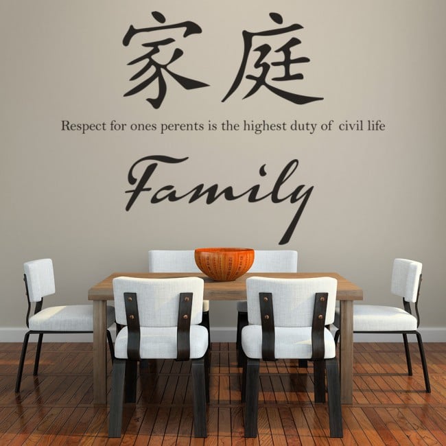 Family Chinese Symbol Quote Wall Sticker Ws 34133 Decals Stickers Home Décor - Asian Home Decor Catalogs Uk
