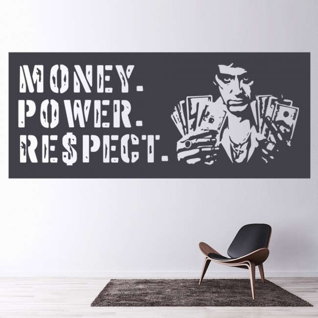 Money Power Respect Scarface Quote Wall Sticker