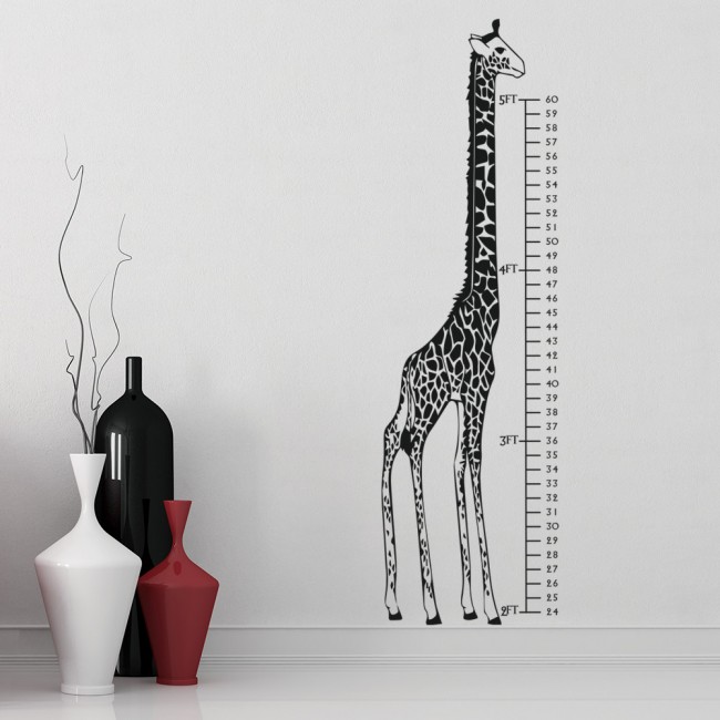 Giraffe Height Chart Growth Wall Sticker - Giraffe Growth Chart Wall Decal