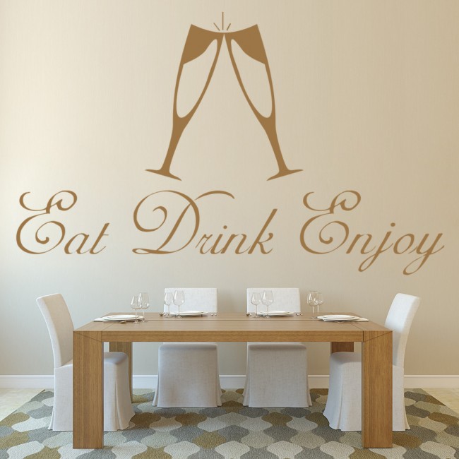 free post Eat Drink Enjoy Wall sticker quote great quality 