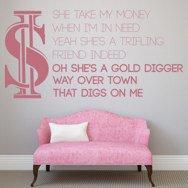 Kanye West Gold Digger Face s Purple Music Song Lyric Wall Art