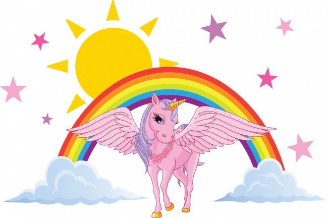 Unicorn Sun & Rainbow Wall Sticker WS-41411 