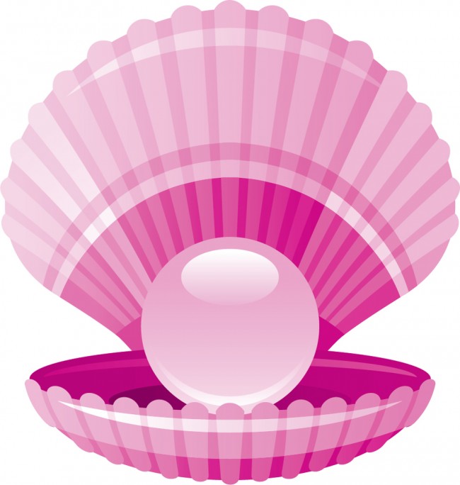 Pink Pearl Seashell Wall Sticker