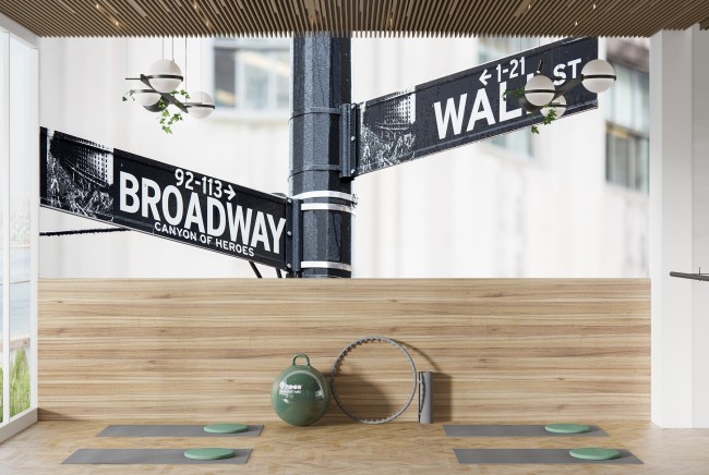 Broadway & Wall Street Sign Wall Mural Wallpaper
