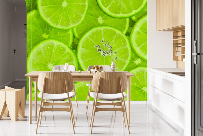 Lime Slice Wall Mural Wallpaper