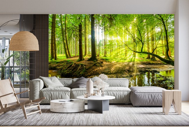 Square with tree PVC Vinyl 3D Wallpapers, Wall Sticker For Wall, Packaging  Size: Poly Packing, Size/Dimension: 45cm X 10m