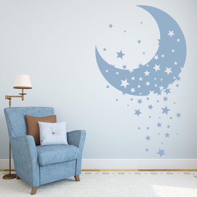 Twinkle Star Moon Nursery Wall Sticker WS-44158