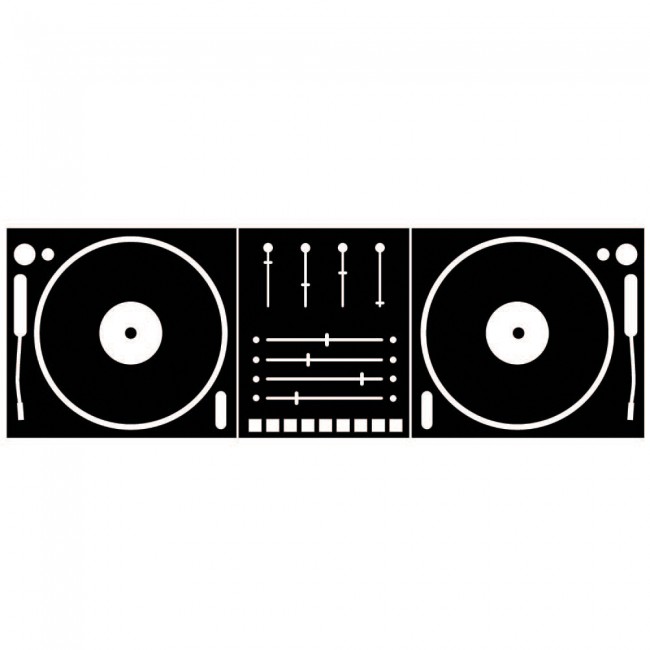 DJ Decks Turntable Mixer Wall Sticker WS-44305 