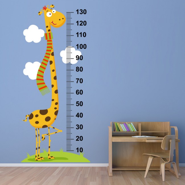 Cool Giraffe Height Chart Wall Sticker - Giraffe Growth Chart Wall Decal