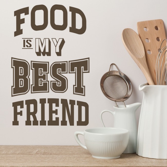Food Is My Best Friend Kitchen Quote Wall Sticker