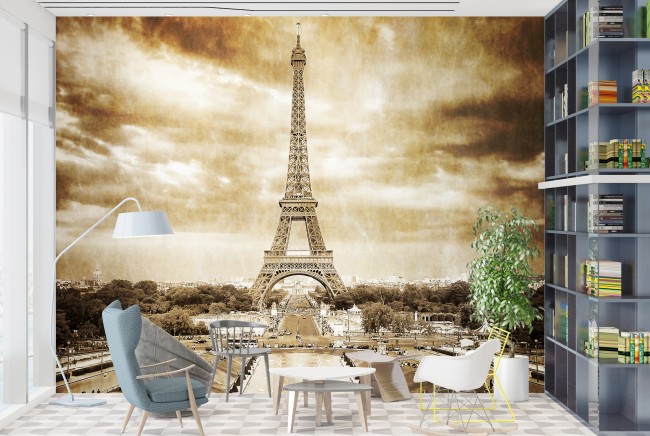 Eiffel Tower Vintage Paris Wall Mural Wallpaper