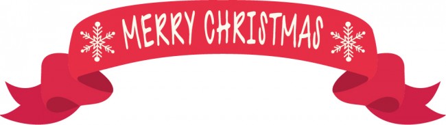 Merry Christmas Red Banner Wall Sticker