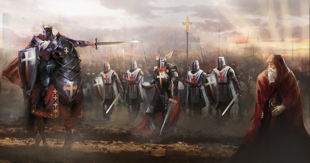 Army Battle Soldiers Knight Wall Mural Wallpaper