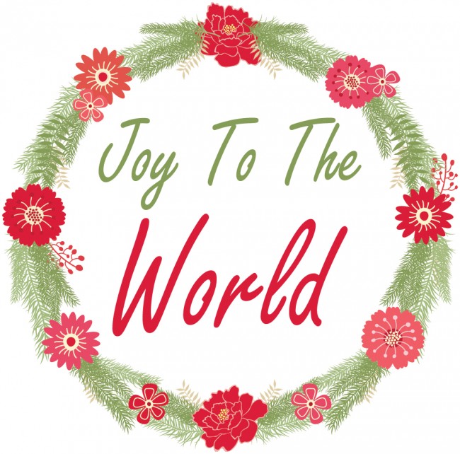 Joy To The World Christmas Wreath Wall Sticker