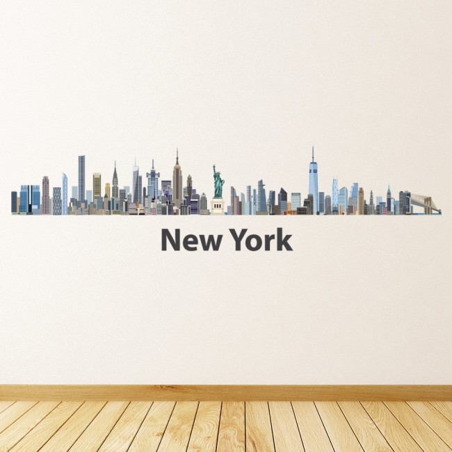 New York City Skyline Wall Sticker - New York Wall Stickers Uk