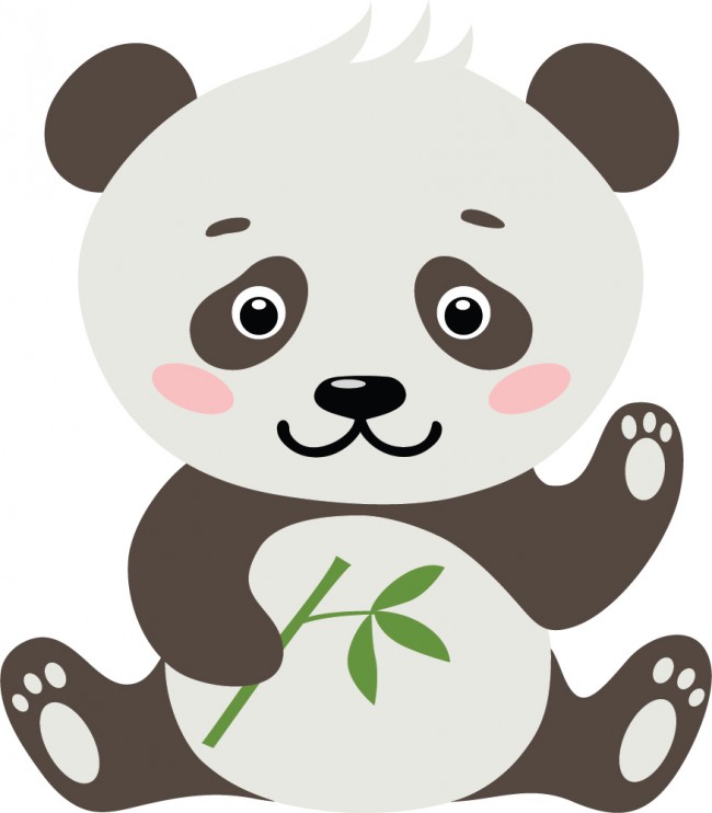 Cute Panda Bear Nursery Wall Sticker