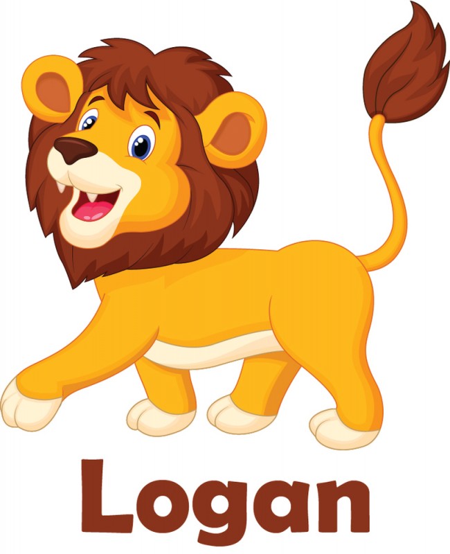 Custom Name Lion Wall Sticker Personalised Kids Room Decal