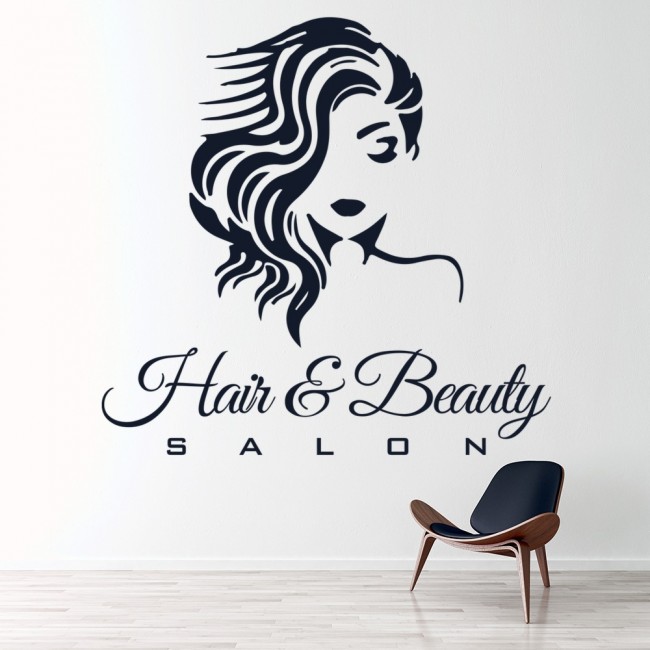 Hair & Beauty Salon Logo Wall Sticker