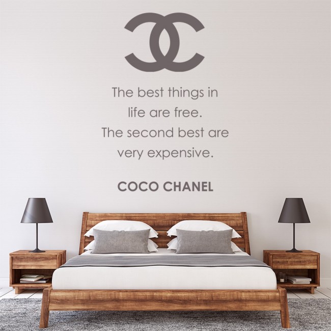 Coco Chanel Best Things Quote Wall Sticker