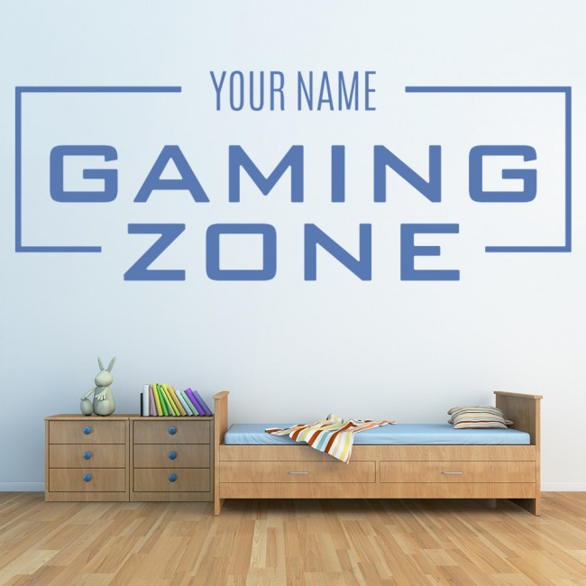 HM Wall Decal Gamer Zone With Name 120 X 53 Cm Size, Gamer Wandtatoo  WT-0111 