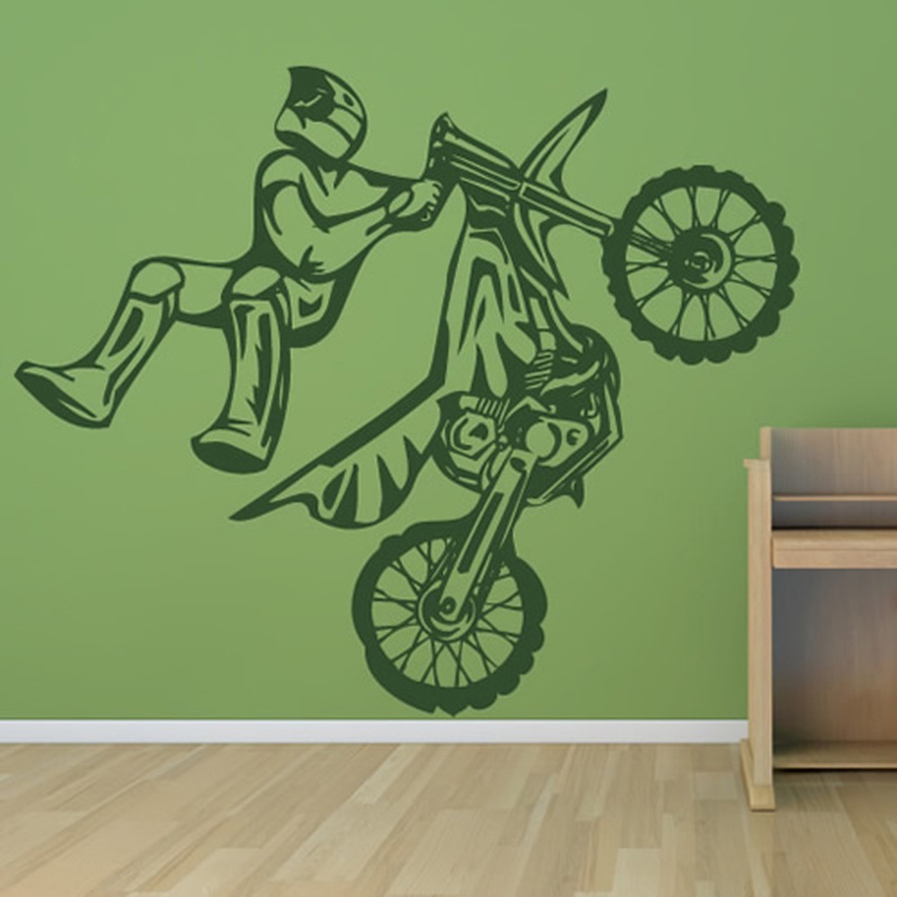 Stunt Bike Motocross Wall  Sticker  Motorbike Wall  Decal  