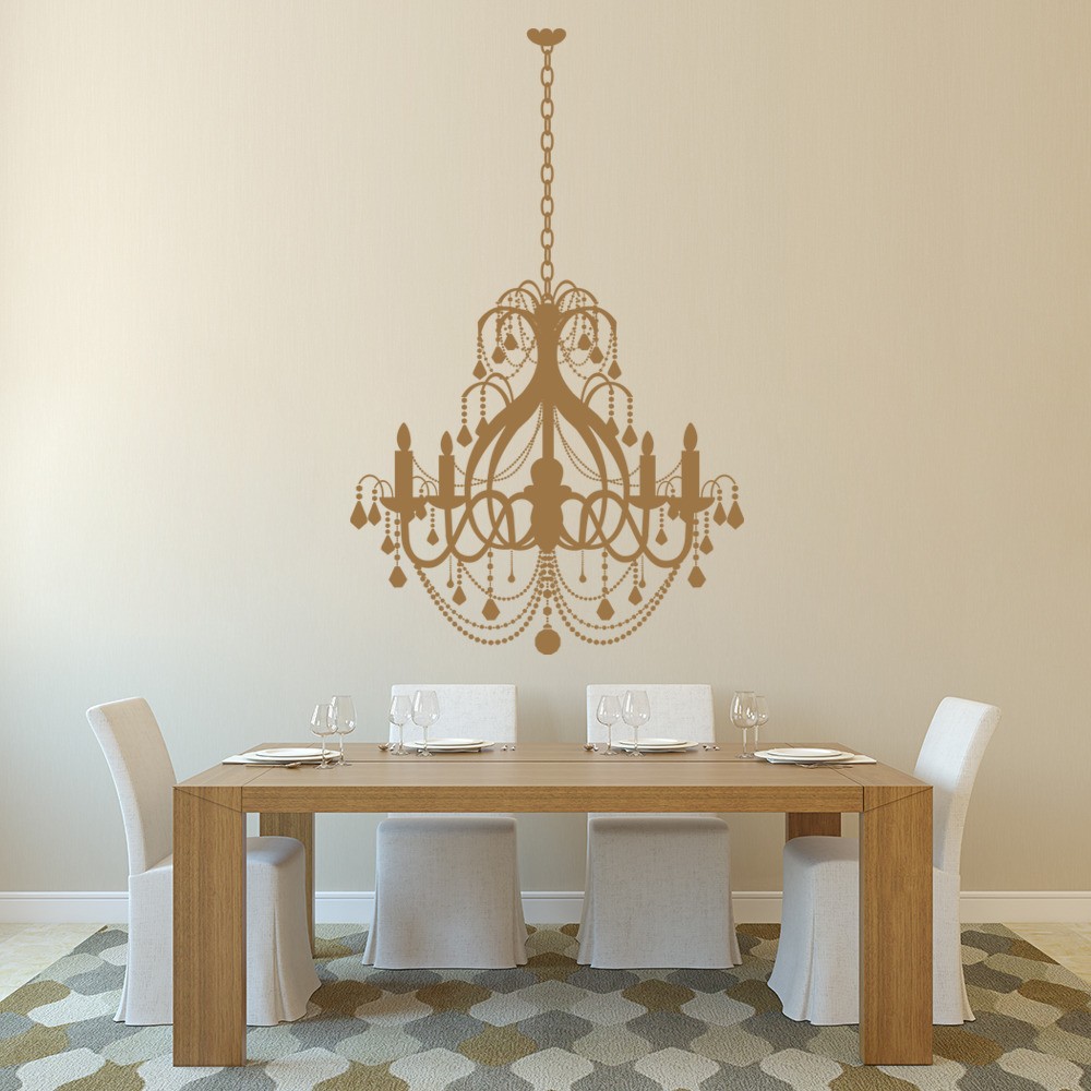 Grand Chandelier Wall  Sticker  Dining  Room  Wall  Decal  