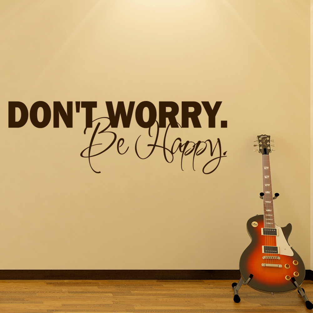 Don t Worry Be Happy Wall  Sticker  Inspirational Quote  Wall  