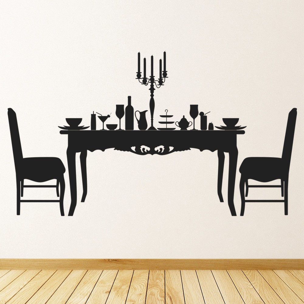  Dining  Table And Chairs Wall  Sticker  Decorative Wall  Art
