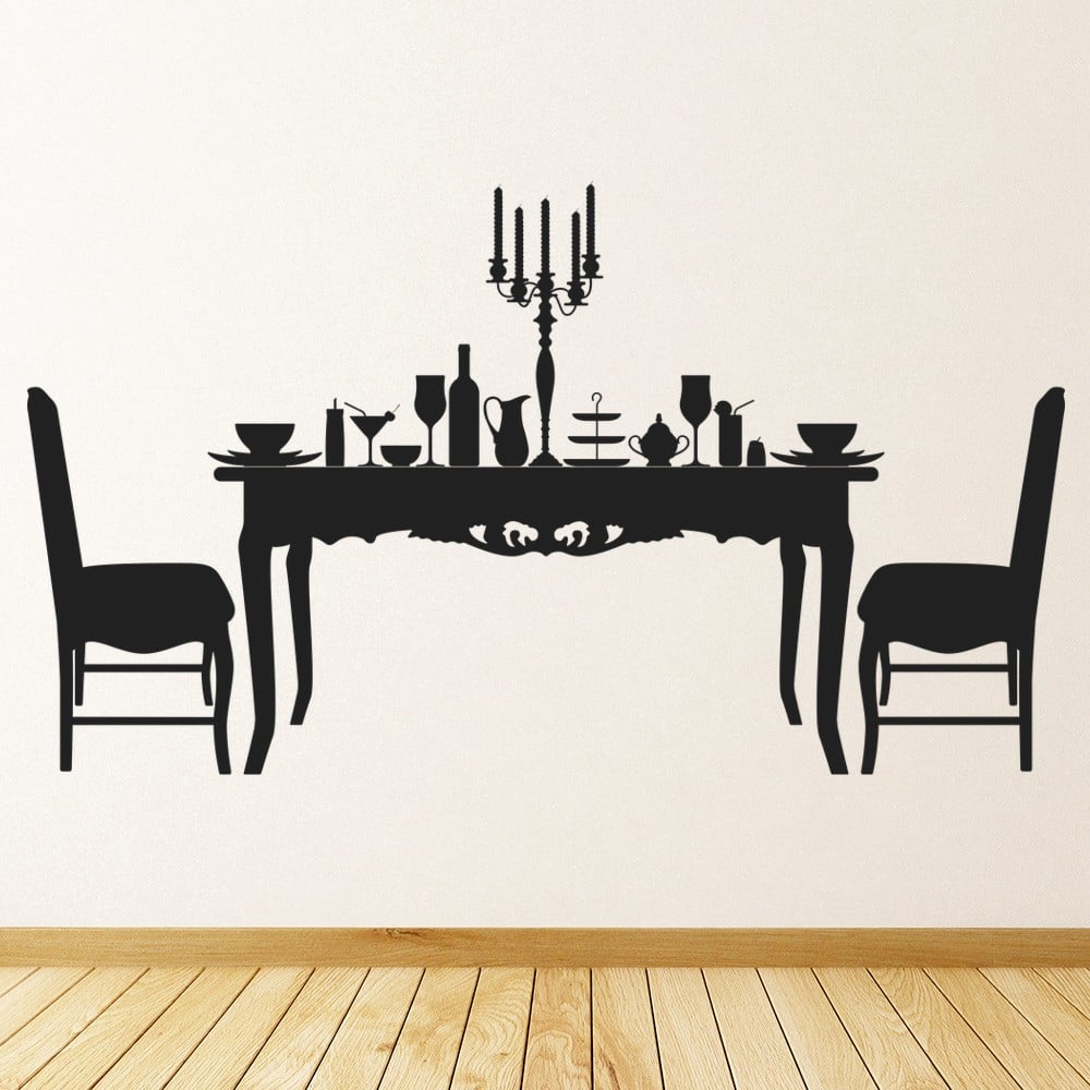 Dining Table And Chairs Wall Sticker Decorative Wall Art