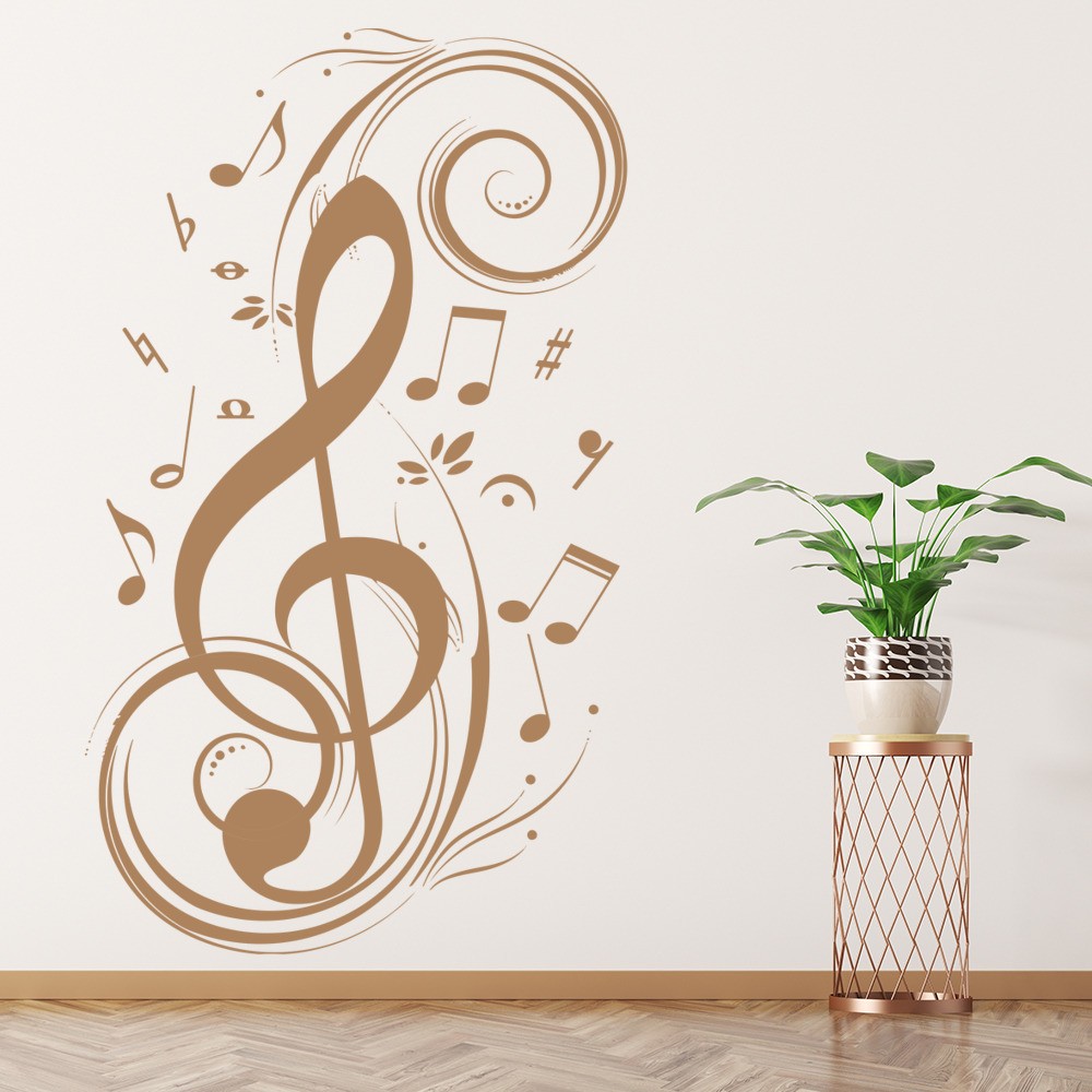 Treble Clef Wall Sticker Musical Notes Wall Decal Music Bedroom Home Decor