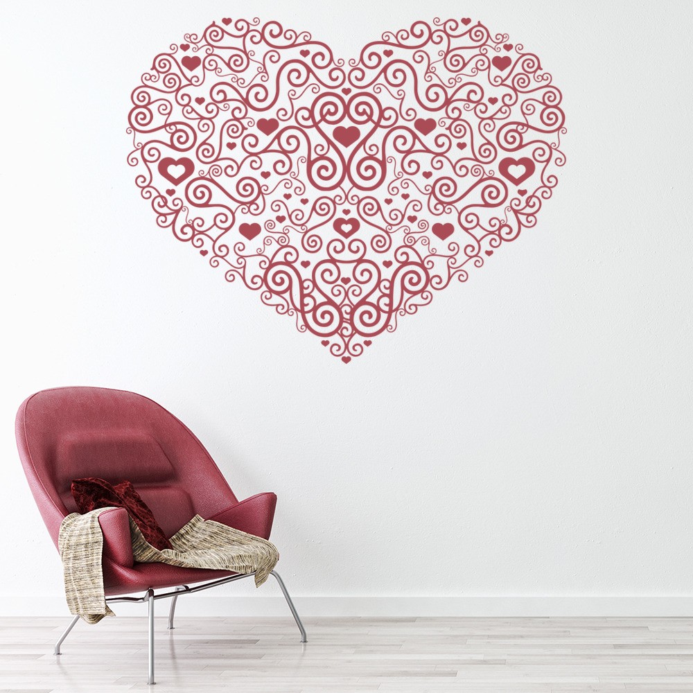  Heart  Centrepiece Wall  Sticker Spiral Love Heart  Wall  