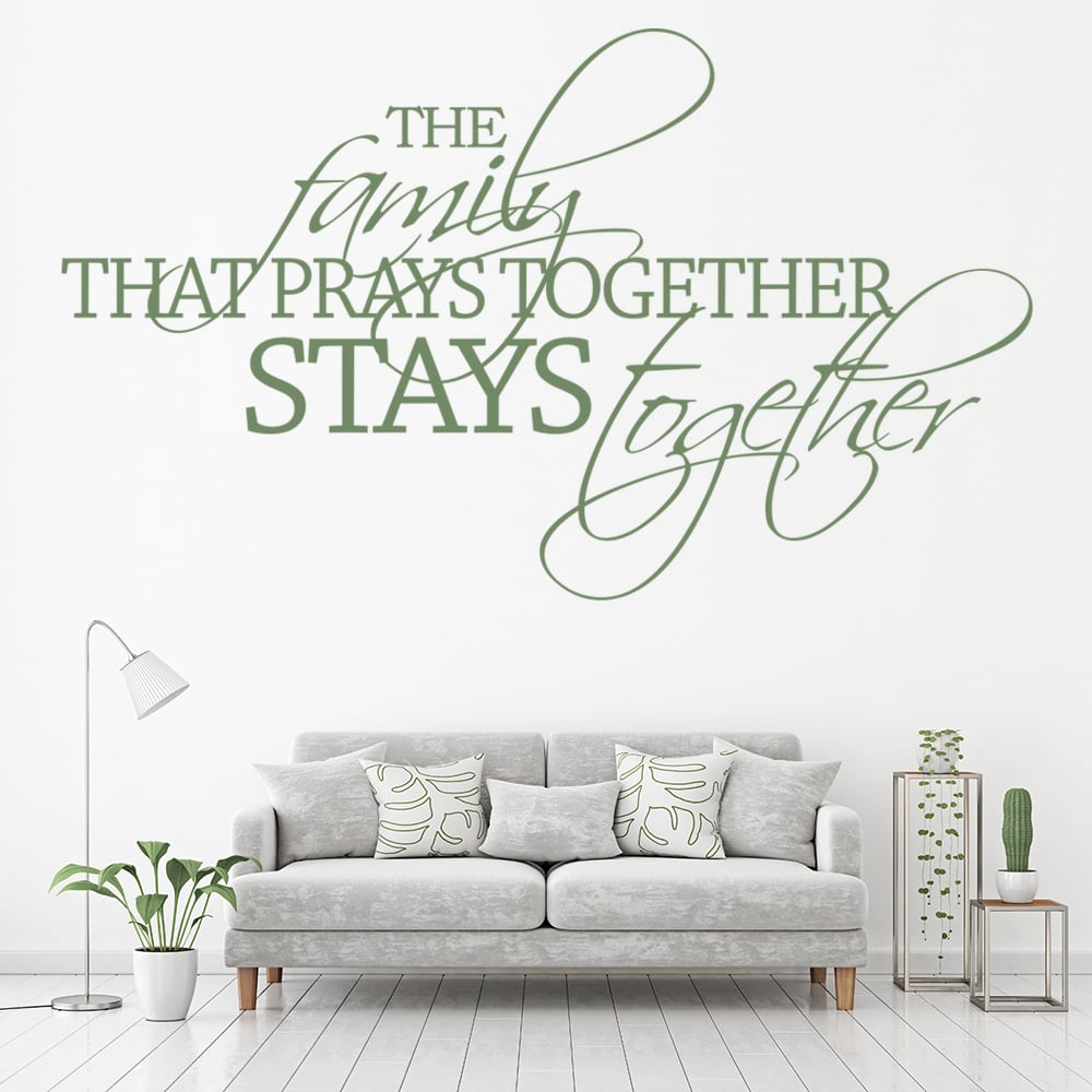 Family That Prays Wall Sticker Family Quote Wall Decal 