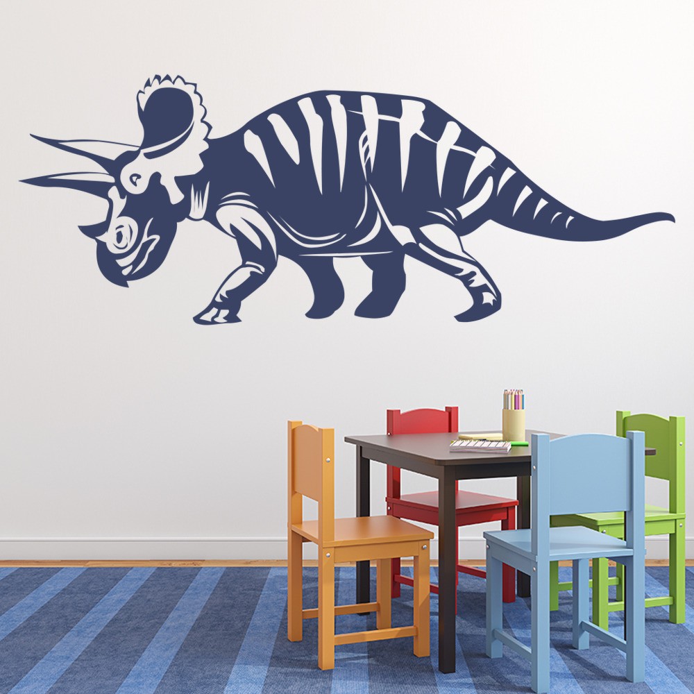 Triceratops Wall  Sticker  Jurassic Dinosaur  Wall  Decal  Kids 