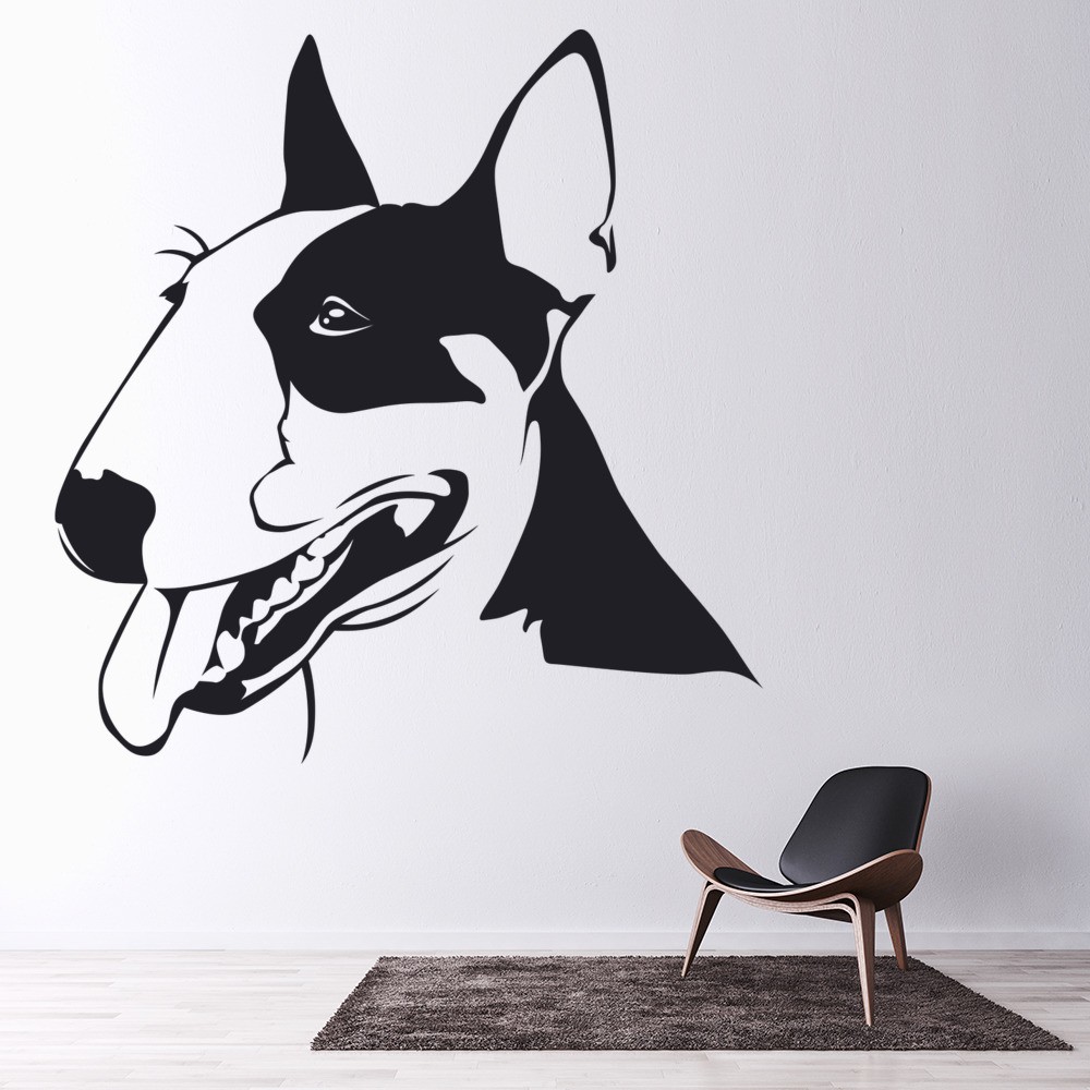 CUTE Bull Terrier Puppy Dog Wall Art Home Sticker Animal Decal Pet Vinyl Decor
