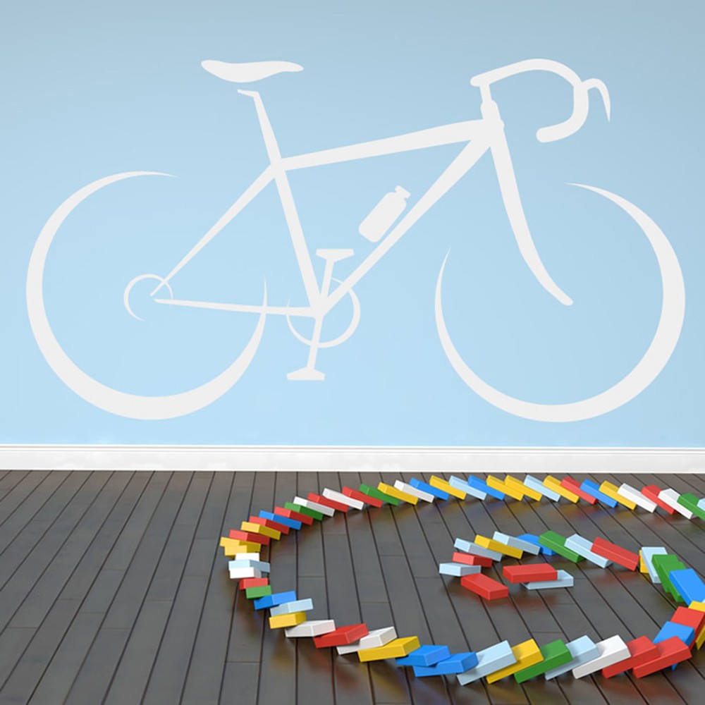 Racing Bike Silhouette Cycling Sports Wall Sticker WS-18729 