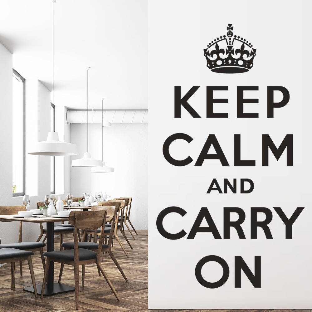 Keep Calm Wall Sticker Carry On Wall Decal Funny Quotes 