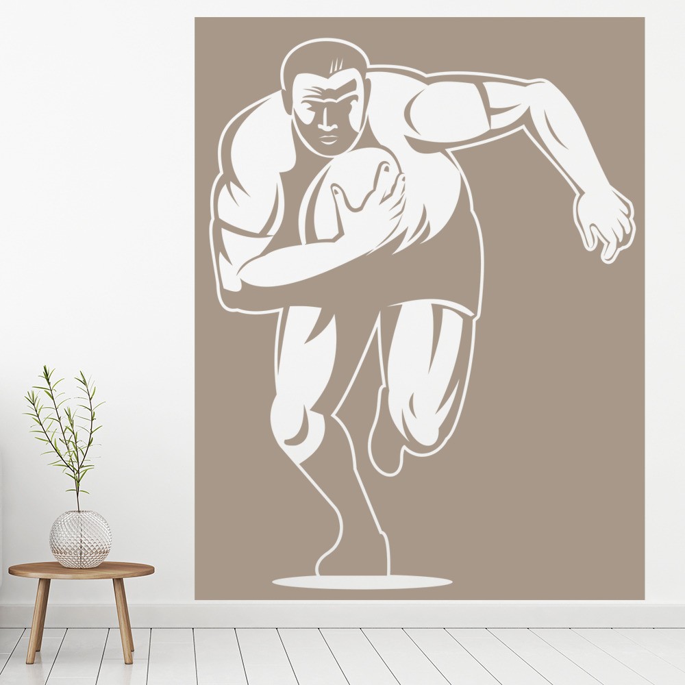 Rugby Player Wall  Sticker  Sports Wall  Decal  Boys Bedroom  