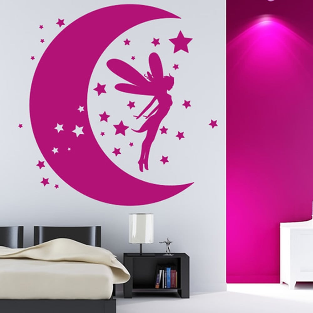 Fairy Dreams Wall Sticker Moon Stars Wall Decal Girls Bedroom Nursery