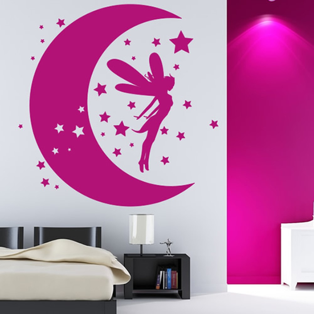 Fairy Dreams Wall Sticker Moon Stars Wall Decal Girls