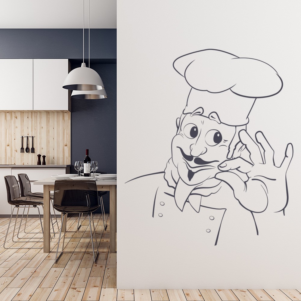  Cartoon  Chef Wall  Sticker  Kitchen Wall  Art