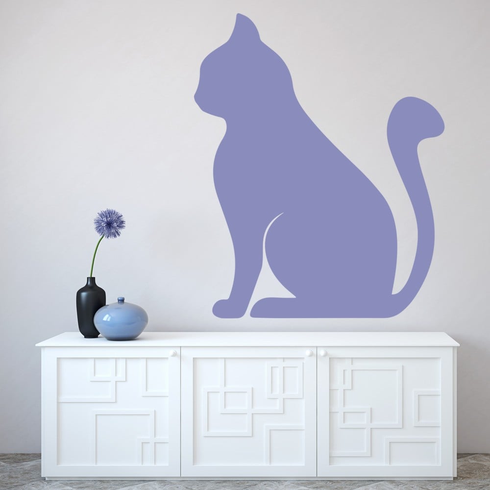 Simple Cat Silhouette Wall Sticker Animal Wall Art