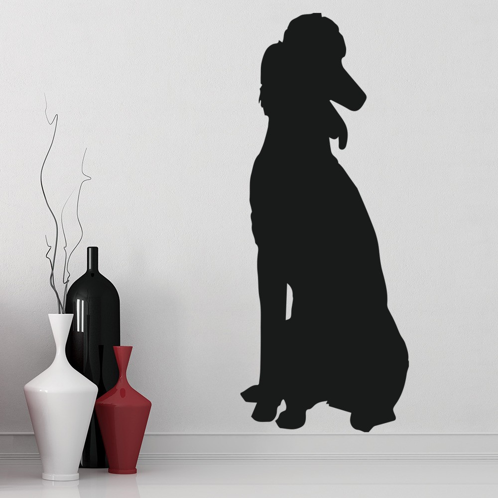 Sitting Poodle Dogs Pets Wall Sticker WS-32623 