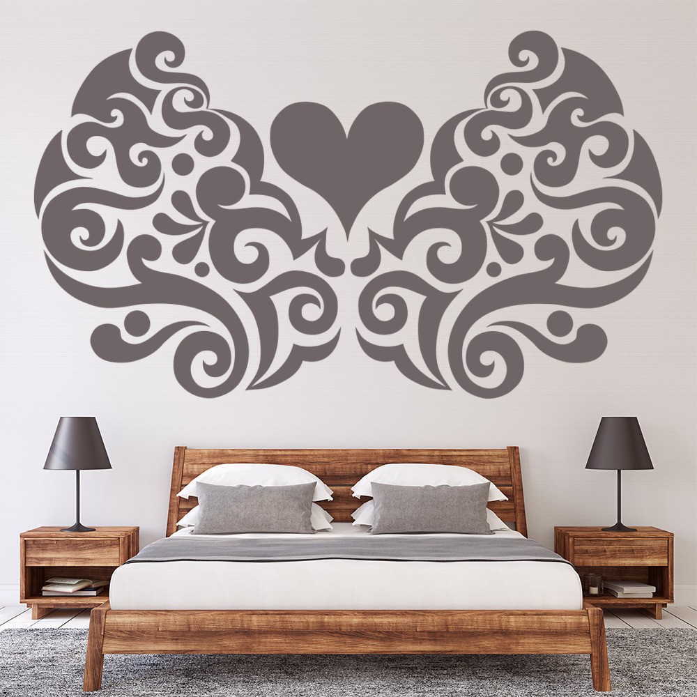Heart Swirl Decorative Headboard Wall Sticker