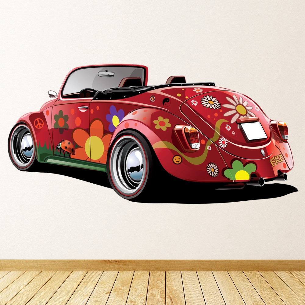 24 by 19.75-Inch JP London Peel and Stick Removable Wall Decal Sticker Mural Cartoon VW Punch Buggy Mystery Machine 
