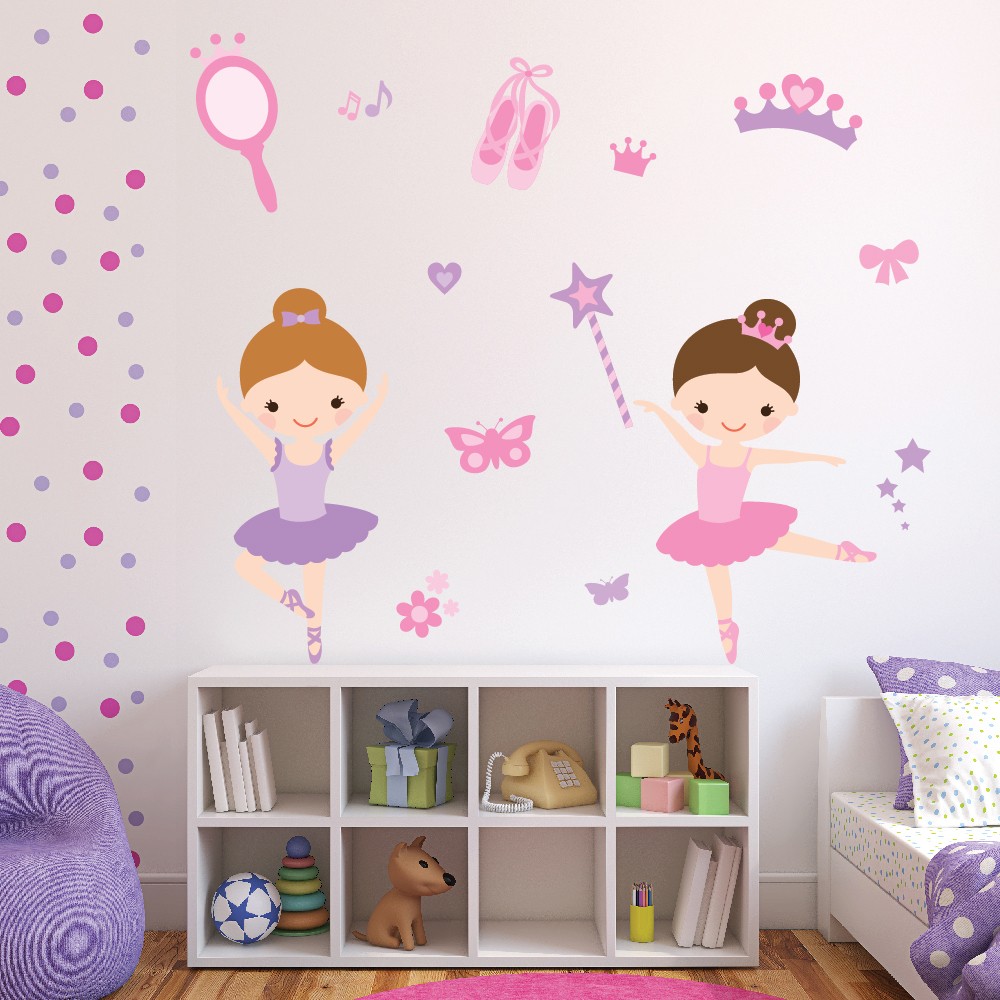 Girls Room Wall Stickers Ballerina Gifts Birthday Decorations Kids Decal Art 