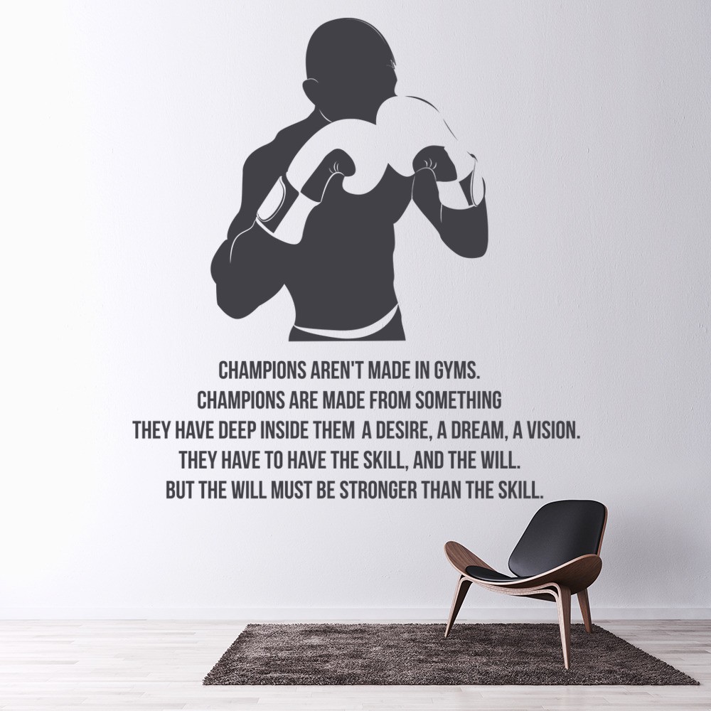Champions Aren't Made Boxing Quote Wall Sticker