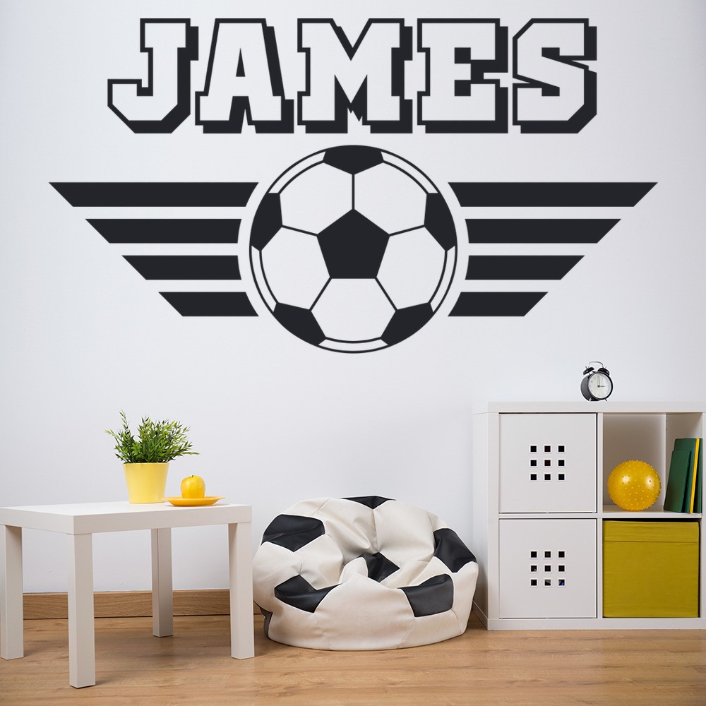 Personalised football Wall sticker any name  CHILDRENS BEDROOM large