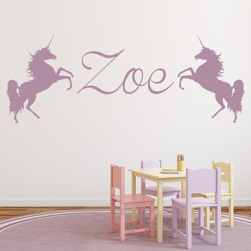 Personalised Name Wall Sticker Unicorn Wall Decal Girls Bedroom Home Decor