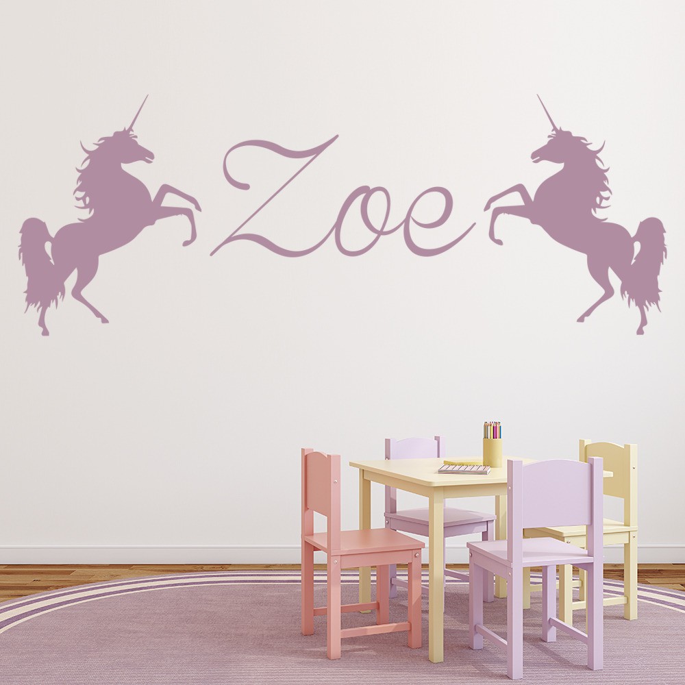 Personalised Name Wall  Sticker  Unicorn Wall  Decal  Girls 