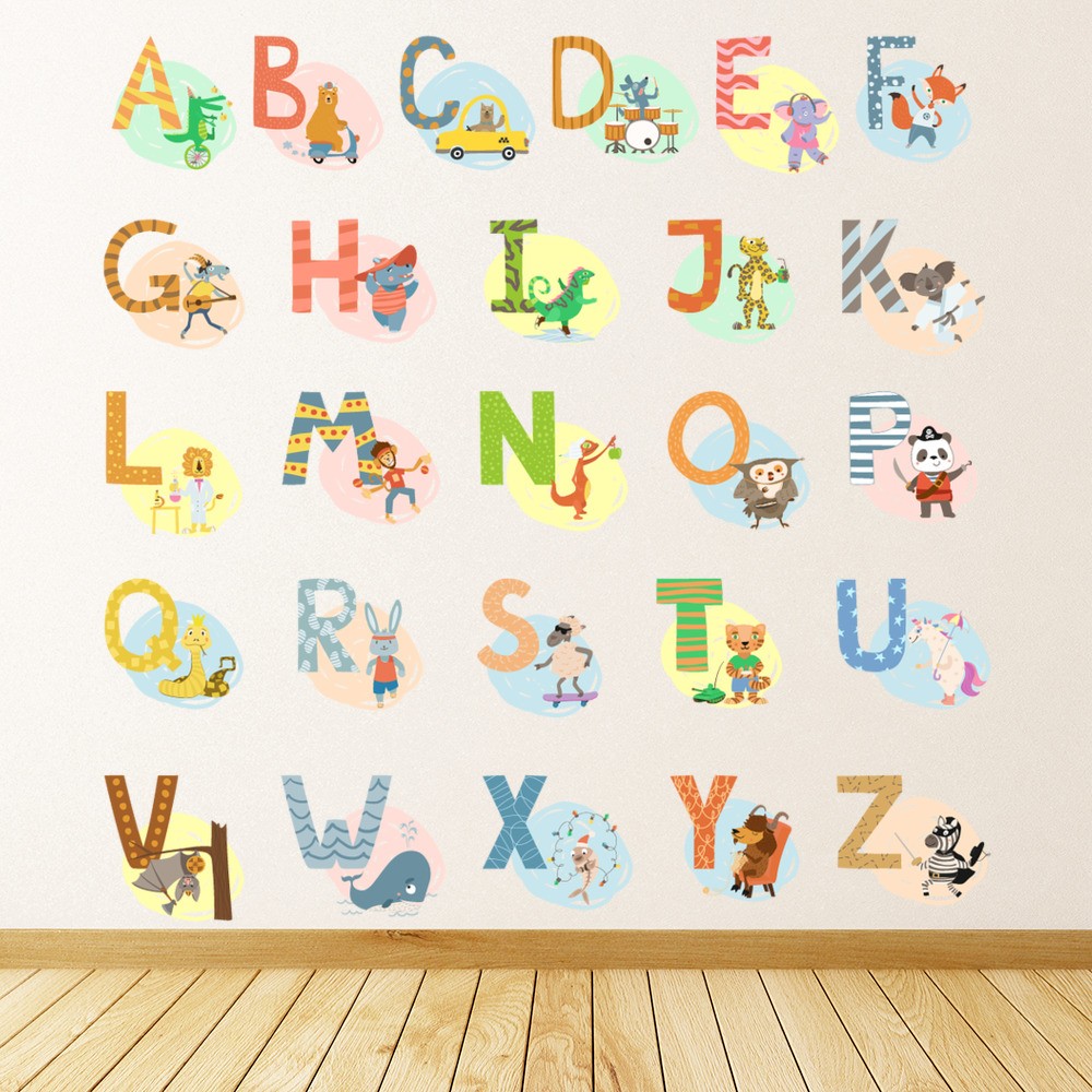 Alphabet Animals Children's Classroom Wall Sticker
